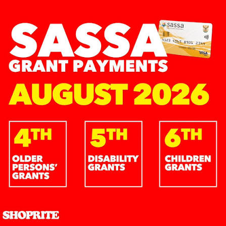 SASSA Payment Dates for August 2026