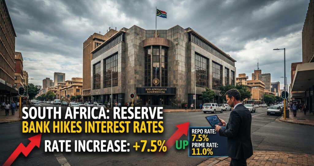 Reserve Bank Hikes Repo Interest Rates in South Africa